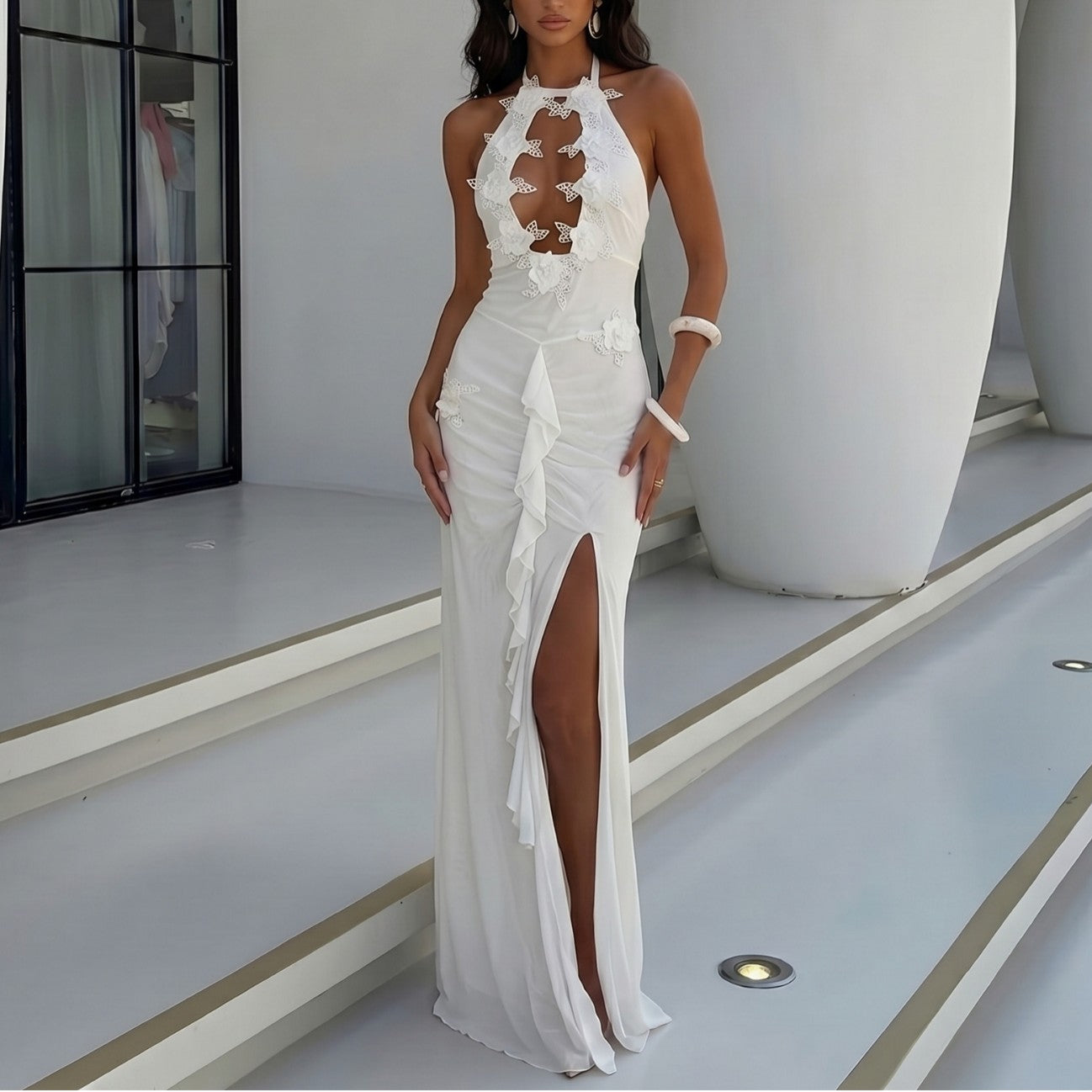 Solid Color One-piece Swimwear