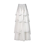 French Intellectual Color Matching Mesh Spring Skirt