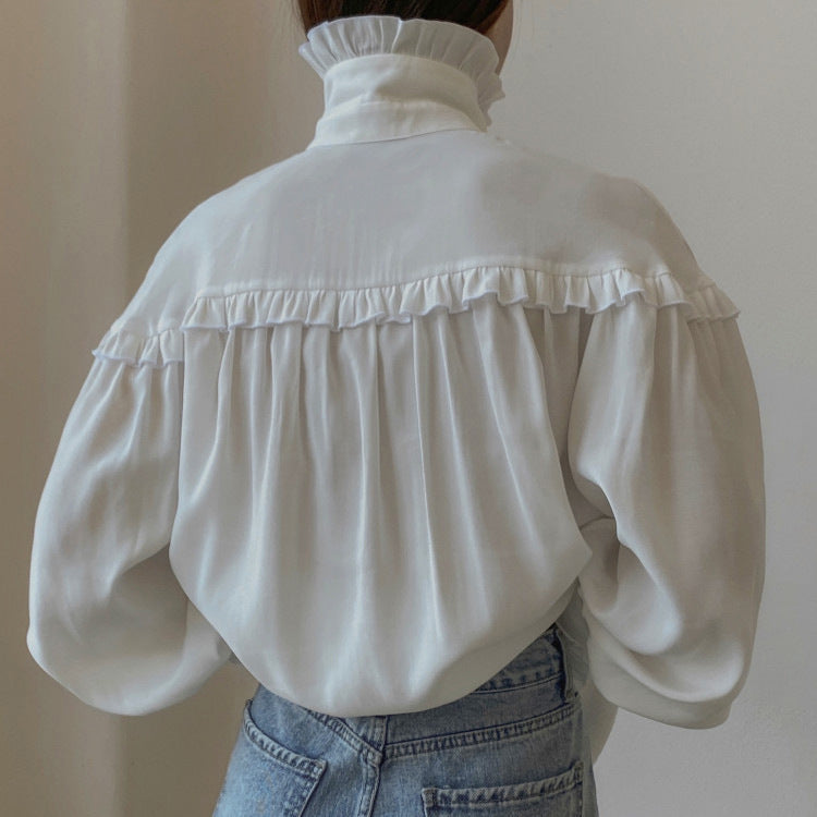 Lace Lantern-Sleeve Shirt