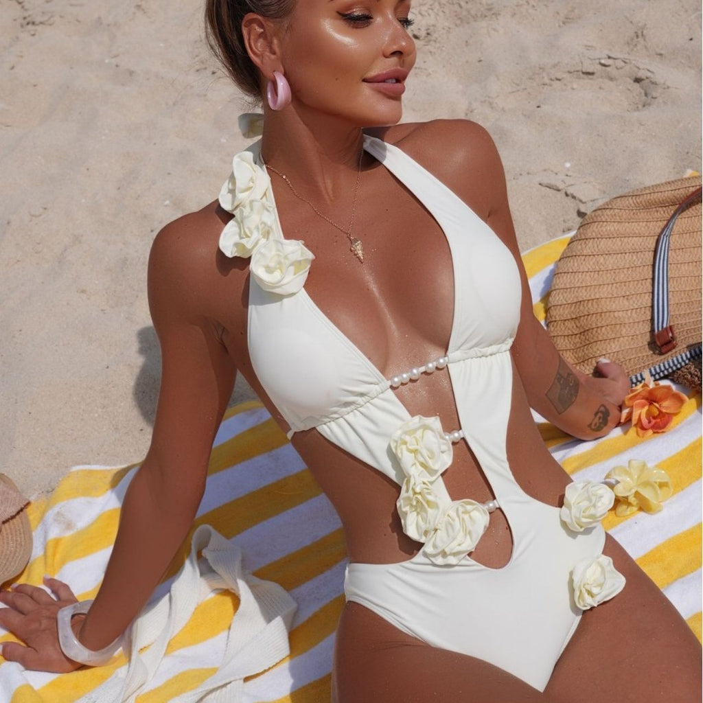 Solid Color One-piece Swimwear