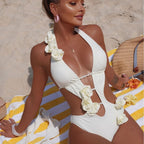 Solid Color One-piece Swimwear