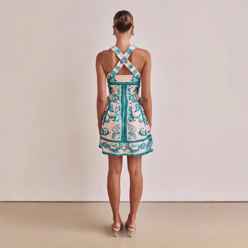 Women's Cami Dress Printed Suspender Dress