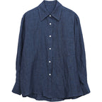Women's Early Autumn French Niche Design Pure Linen Shirt Simple Niche Idle Loose Lapels Coat For Women