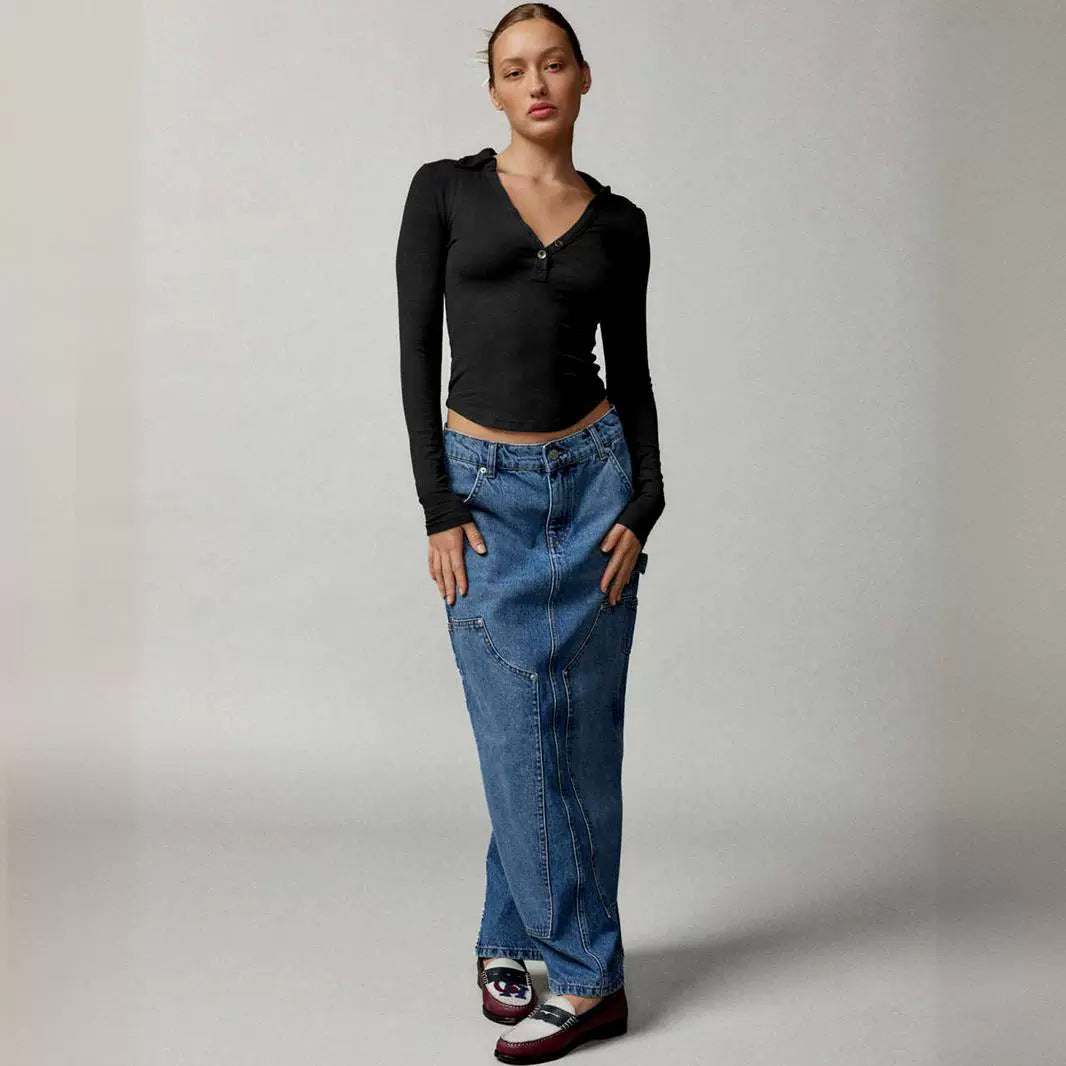 Women's High End Women Thread Polo Collar Long Sleeved T Shirt Slim Sweater Women Top Summer High Grade