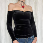 Sexy Tube Top Long Sleeve Vest Women T shirt Women Clothing