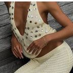Women's Sequin Beach Top & Skirt Set