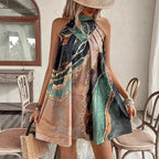 Spring Striped Printed Mini Dress