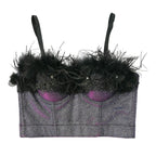 's Camisole Independent Stand Feather Wrapped Chest Colorful