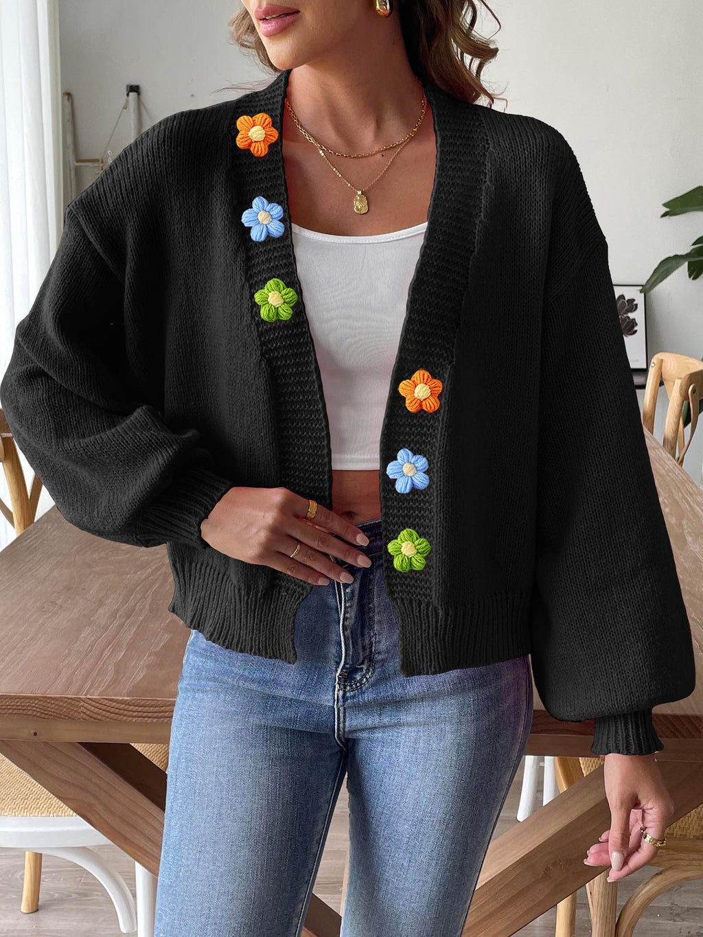 Black 6 Flowers