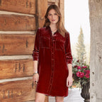 Women's All Matching Loose Casual Velvet Knee Length Long-Sleeve