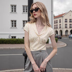 Women's French Striped Button Shirt