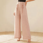 Slim Fit Pink Office Small French Wide Leg Pants A line Gentle Loose Design Slimming Stripes Casual Pants