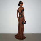 Women's Backless Long Sleeve Dress