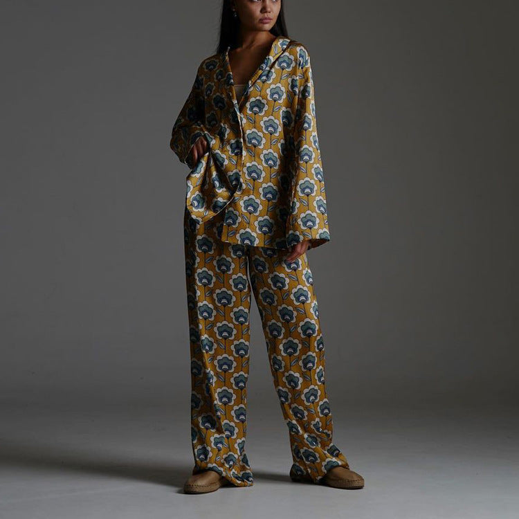 Printed Polo Shirt & Trousers Set