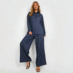 Casual Two Piece Sets Polo Collar Single Breasted Shirt HW