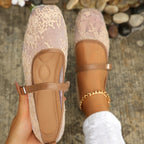 Women's Mesh Mary Jane Flat Shoes