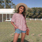 Lace Bell Sleeve Chiffon Top
