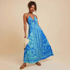 Women's Backless Floral Dress