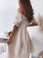 Ruched Off-Shoulder Dress