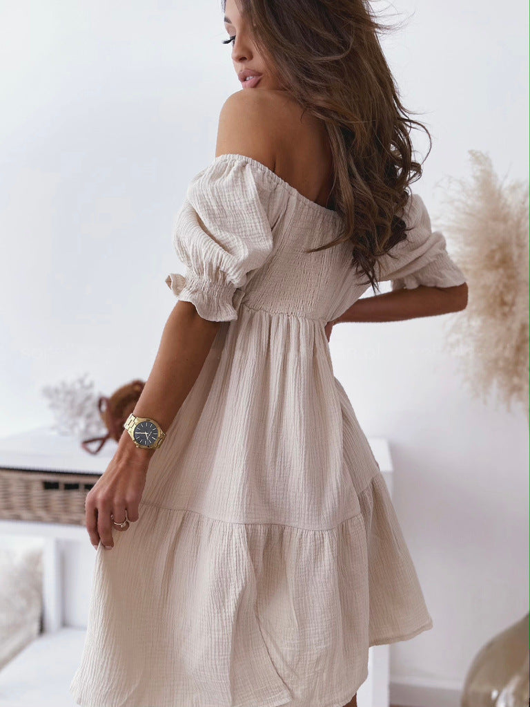 Ruched Off-Shoulder Dress
