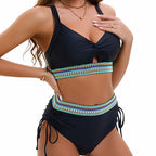 Drawstring One-piece Swimwear