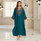 Embroidered Peacock Green