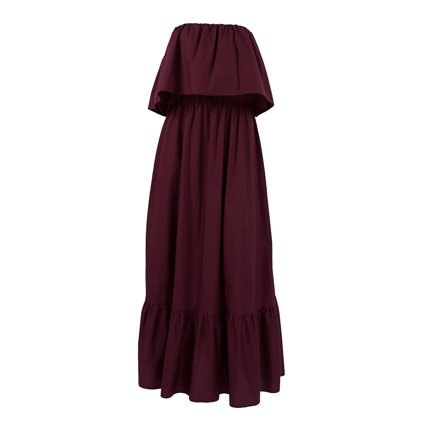 Ruffle-Trim Strapless Dress