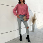 Women's Spring Women Clothing Long Sleeve Solid Color Shirt Casual Women