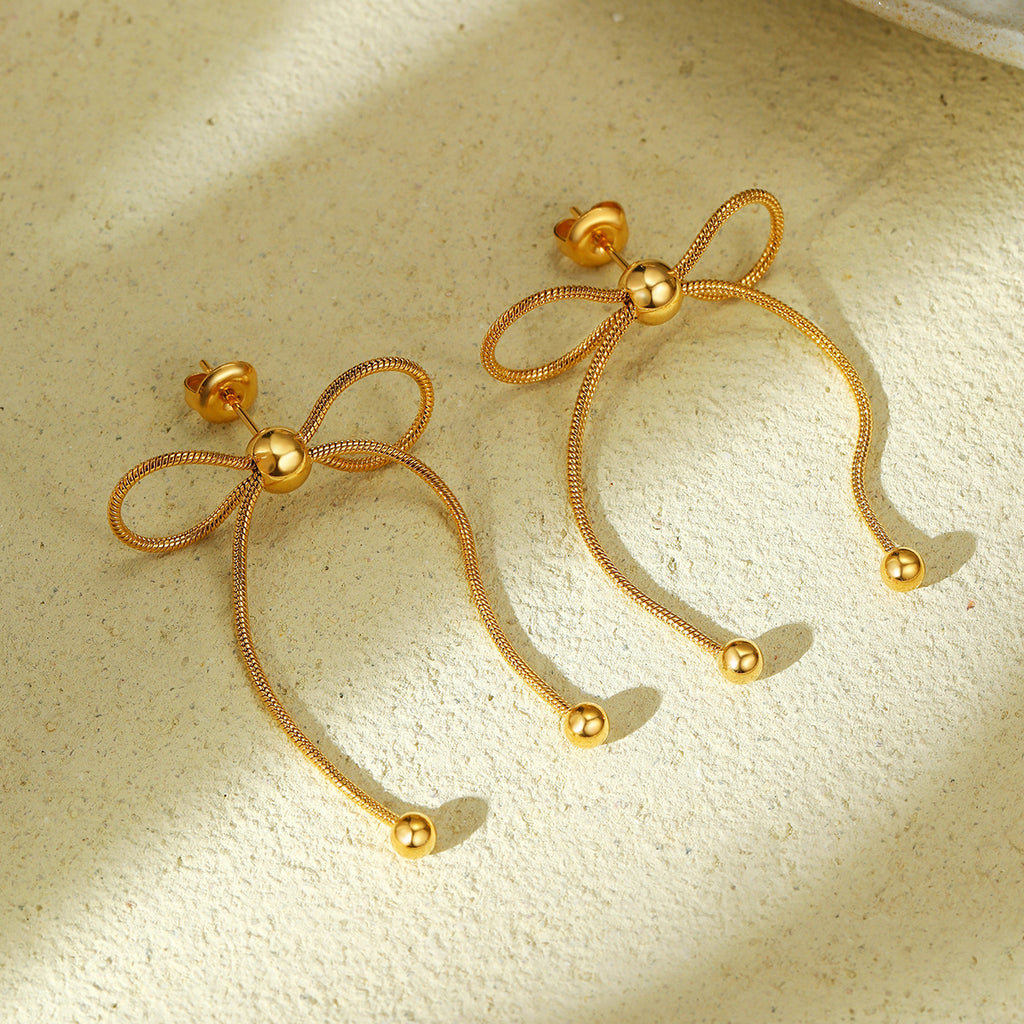 Bow Stainless Steel Earrings