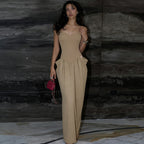 Women's Strapless Cutout Maxi Dress
