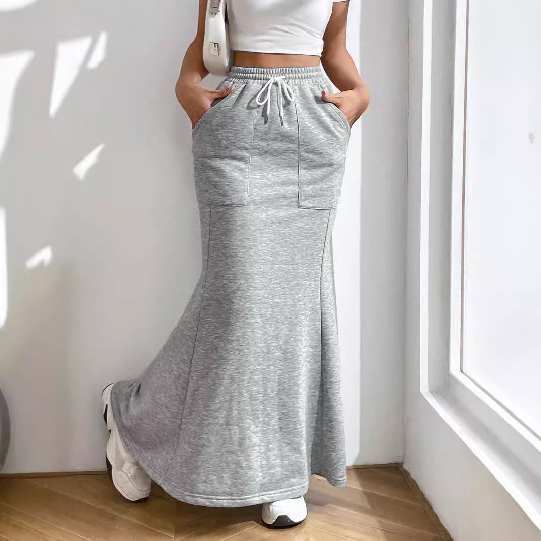 Women's Simple Casual A-Line Midi Skirt