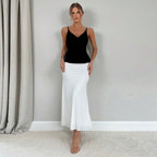 Women’s Black Tie Front V Neck Crop Camisole