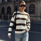 Autumn Winter Vintage Sweater Loose Shoulder Long Sleeve