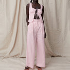 Strap Vest Top & Wide-Leg Pants Set
