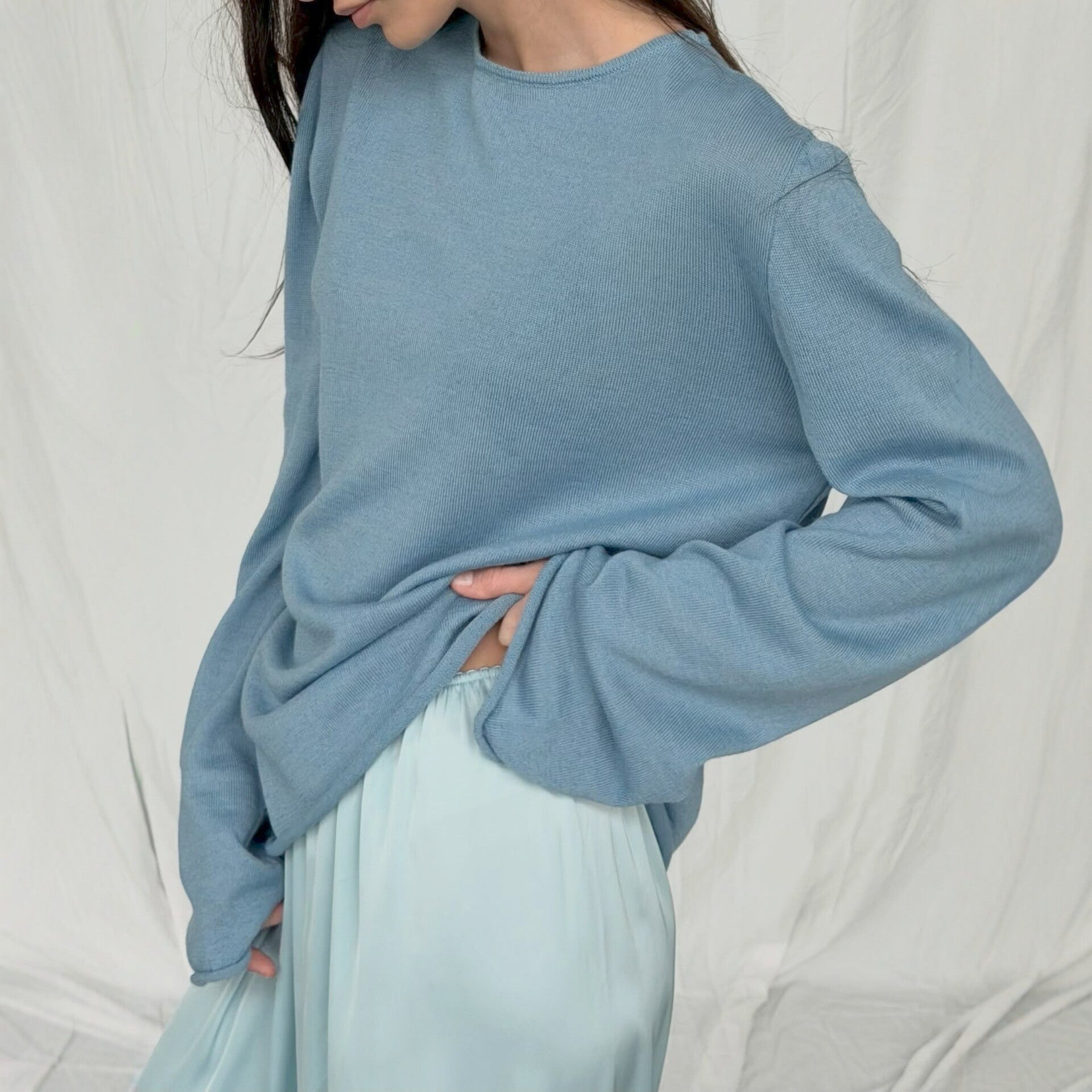 Hollow Out CO-out Knitted Blouse Women Loose Long Sleeve