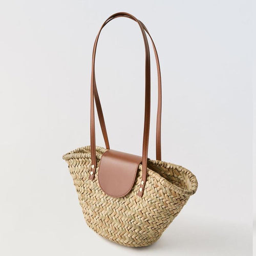 Women's Natural Grass Straw Shoulder Bag
