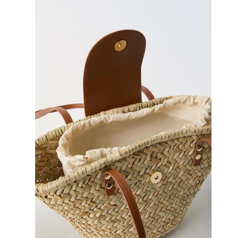 Women's Natural Grass Straw Shoulder Bag