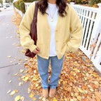 V-Neck Plush Knit Cardigan