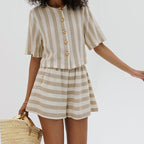 Striped Shirt & Shorts Set