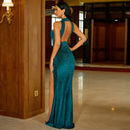 Women's Sleeveless Elegant Round Neck Sexy Slim Knitted Fabric Cocktail Evening Dress Bridesmaid Dress Dress Women