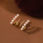Freshwater Pearl Titanium Steel Earrings