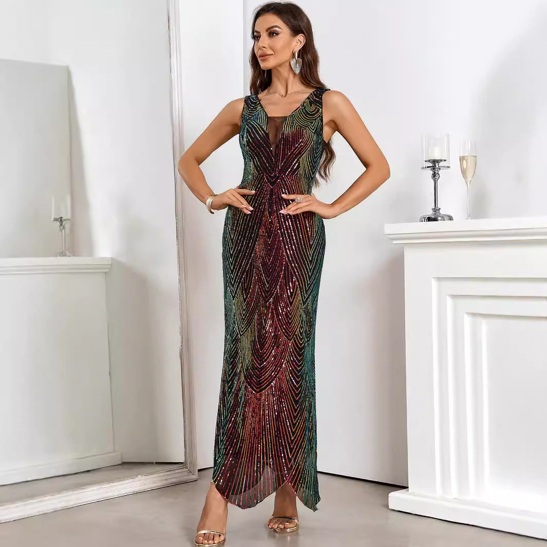 Women's Retro Sequ Dress Evening Dress