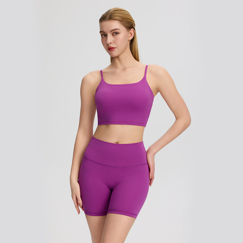 Hip Raise HW Chest Pad Vest Yoga Two Piece Sets Women With
