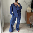 French Striped Suit Set