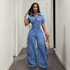 Casual out Women Denim Overalls Jumpsuits