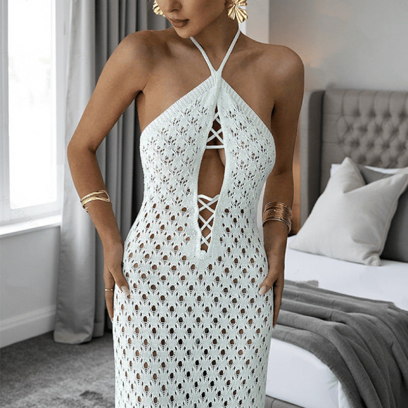 Women's Lace Backless Dress