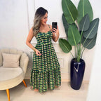 Women's Plaid Off Shoulder Vacation Dress