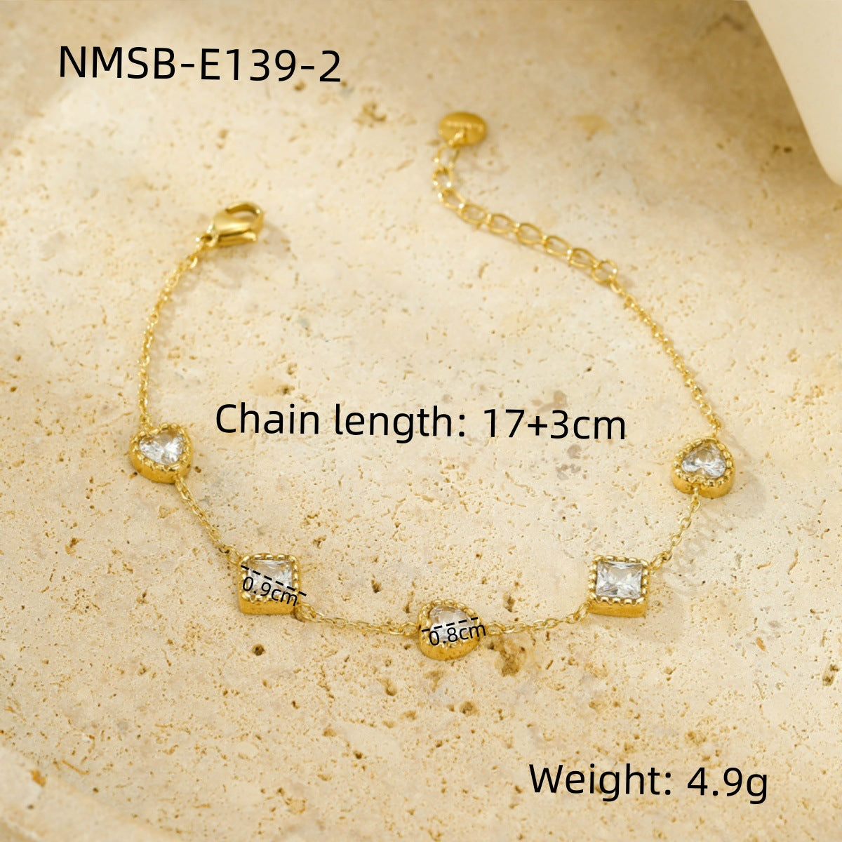 NMSB-E139-2 Gold White Diamond