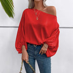 Women's Satin Off Shoulder Top
