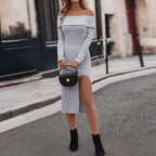 Women's Elegant Intellectual Dress Adult Lady like Woman Slim